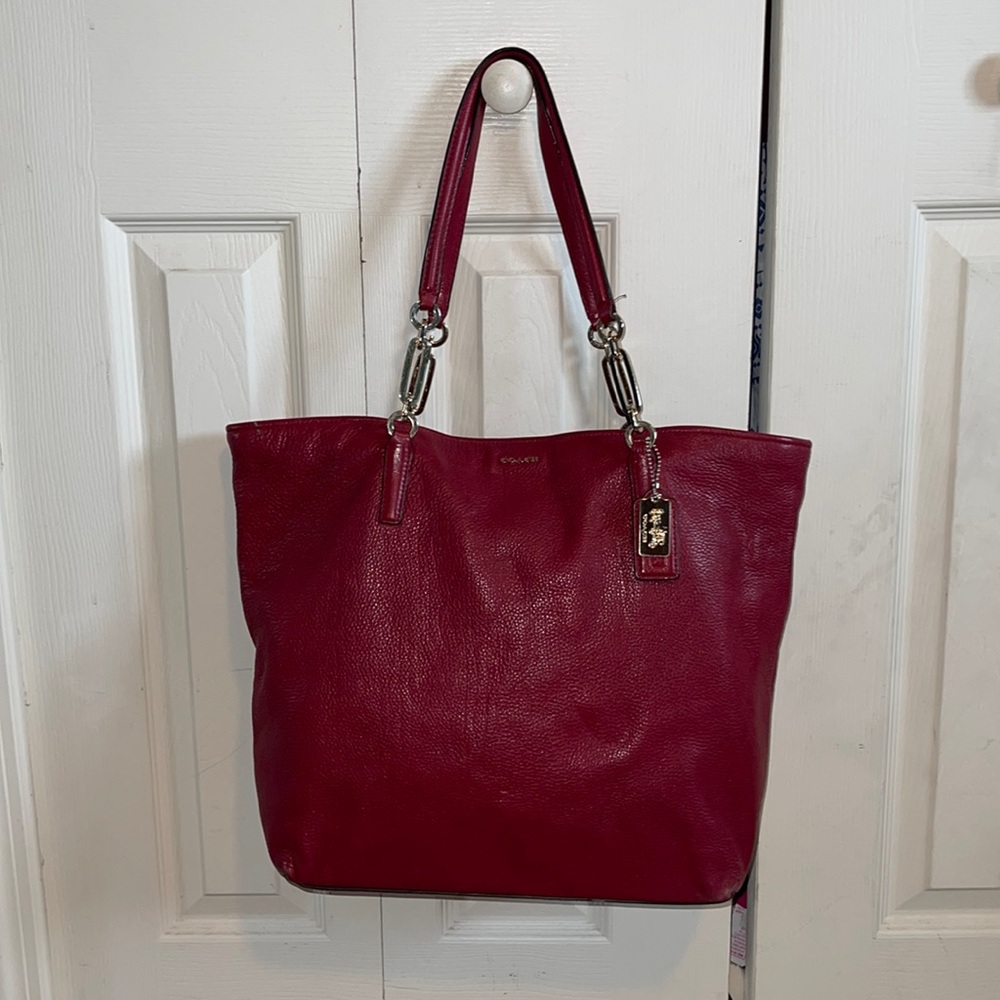 Coach Madison N/S Red Leather Tote